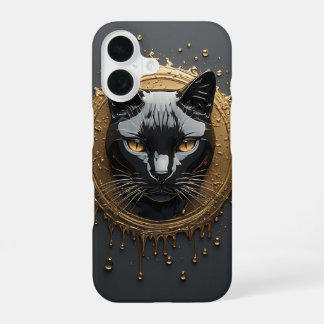 Coque iPhone 16 Conception Mystérieuse de Chat Noir 🐈⬛