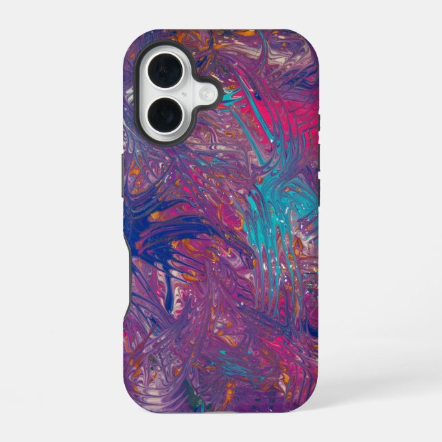 Coque iPhone 16 Conception Vortex Griffes de Couleur (Verso)