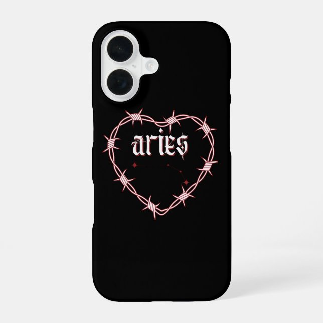 Coque iPhone 16 Constellation du Bélier Gothique Anniversaire Céle (Verso)