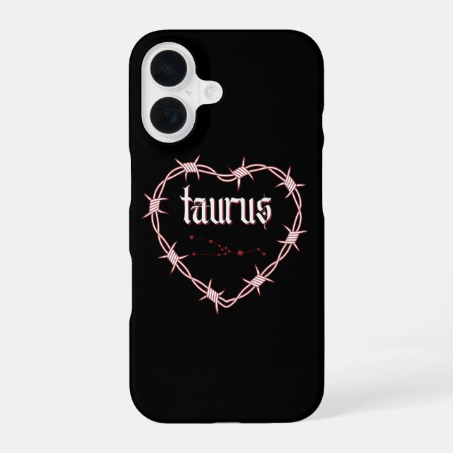 Coque iPhone 16 Constellation du Taureau Anniversaire Gothique Edg (Verso)