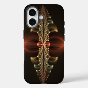 Coque iPhone 16 Construction de fantaisie brillante art fractal ab