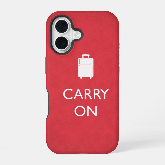 Coque iPhone 16 CONTINUEZ - Bagages - Rouge drôle (Verso)