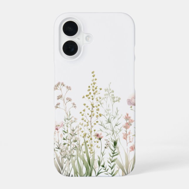 Coque iPhone 16 coque d'iPhone 16 à motif floral simple (Verso)