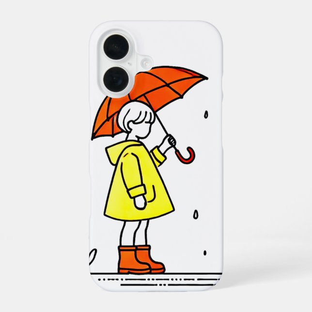 Coque iPhone 16 🌧️ coque iphone de fille aux parapluies ✨ (Verso)