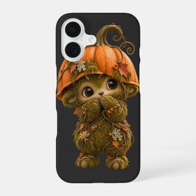 Coque iPhone 16 Coquet Étui de Créature de la Forêt de Citrouille  (Verso)