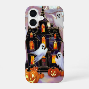 Coque iPhone 16 Coquet étui de téléphone Halloween Maison Citrouil