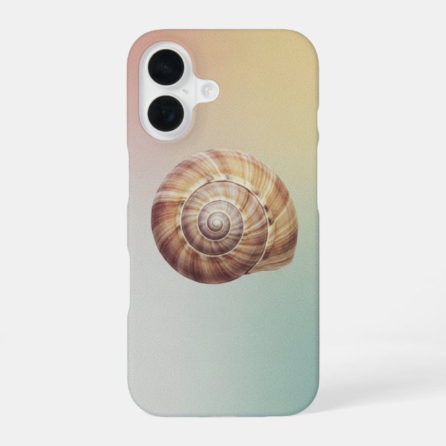 Coque iPhone 16 Coquillage en spirale vintage (Verso)