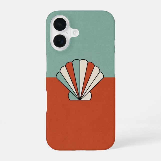Coque iPhone 16 Coquillage géométrique vintage (Verso)