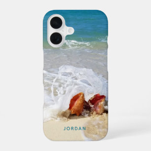 Coque iPhone 16 Coquillages de plage côtière Nom de la photo de bo