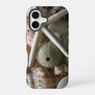 Coque iPhone 16 Coquillages et étoiles de mer colorés