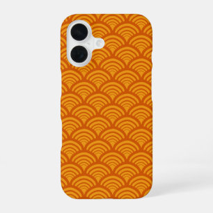 Coque iPhone 16 Coquille Rétro Écaille Arche Orange Brûlé