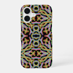 Coque iPhone 16 Corde de motif d'art en couleur arc-en-ciel