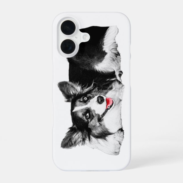 Coque iPhone 16 Corgi Pop avec un sourire (Verso)