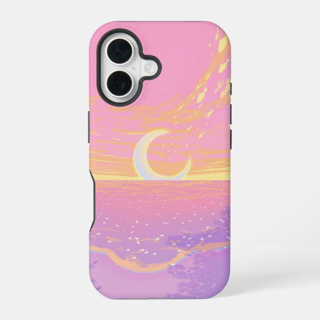 Coque iPhone 16 Coucher de soleil lumineux  (Verso)
