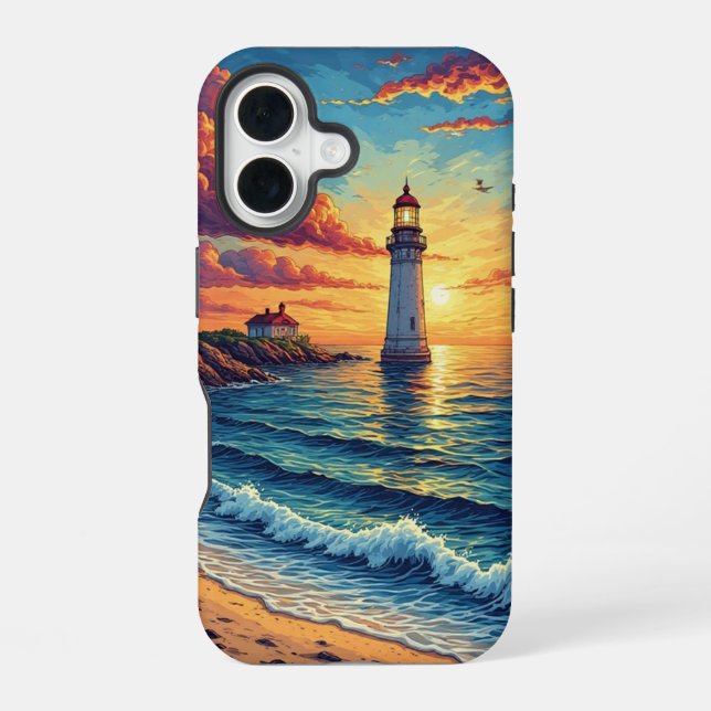 Coque iPhone 16 Coucher de soleil spectaculaire (Verso)