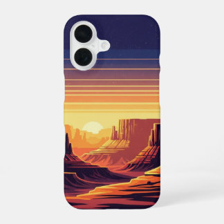 Coque iPhone 16 Couches de Canyon Rétro