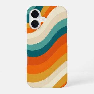 Coque iPhone 16 Couches rétro ondulées lisses