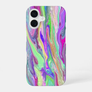 Coque iPhone 16 Couleur Abstrait bleu liquide