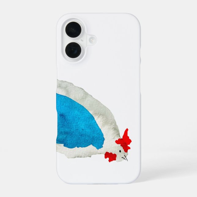 Coque iPhone 16 Couleur d'eau des poulets mignons (Verso)