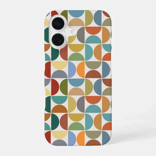 Coque iPhone 16 Couleur du Motif des cycles MCM sur la crème (Verso)