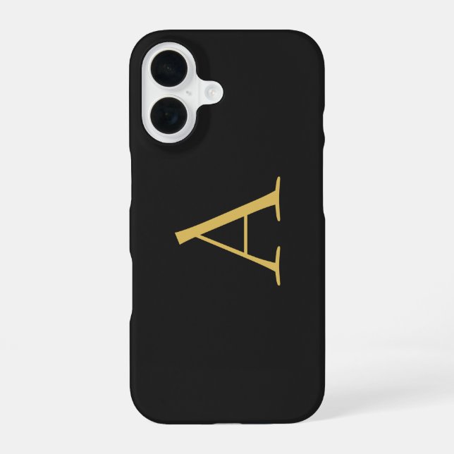 Coque iPhone 16 Couleur Or Gris Monogramme Professionnel (Verso)