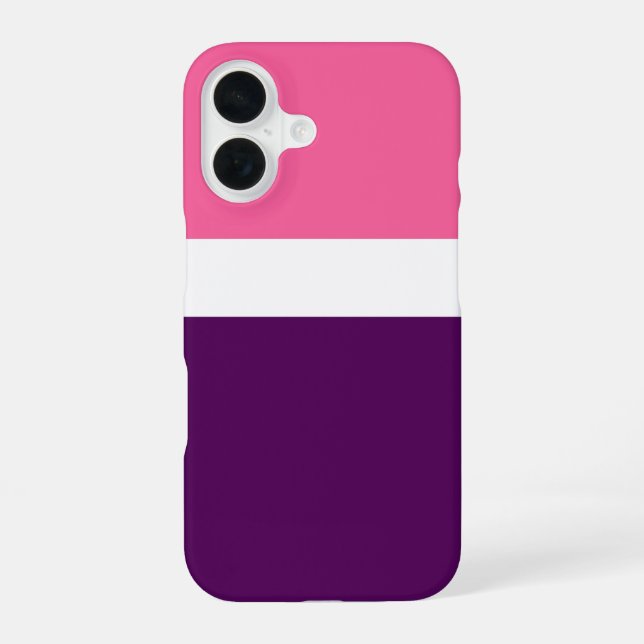 Coque iPhone 16 Couleur rose blanche violet bleu clair design bloc (Verso)