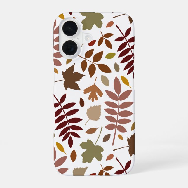 Coque iPhone 16 Couleurs d'automne en blanc pour les Feuilles tomb (Verso)
