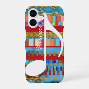 Coque iPhone 16 couleurs de musique personnalisées