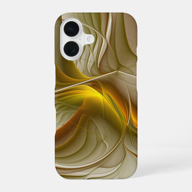 Coque iPhone 16 Couleurs des métaux précieux, art fractal Abstrait (Verso)