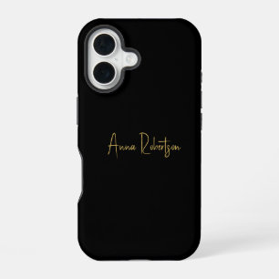 Coque iPhone 16 Couleurs Or Noir Calligraphie Professionnelle Tend