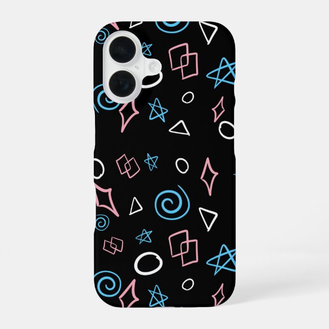 Coque iPhone 16 Couleurs Transgenres Formes (Verso)