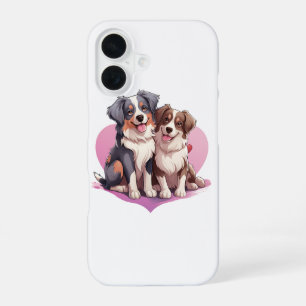Coque iPhone 16 Couple de Cavalier Spaniel doux au cœur