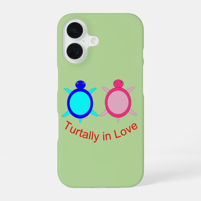 Coque iPhone 16 Couple de Tortues Mignonnes (Verso)