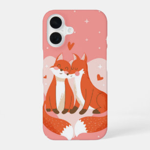 Coque iPhone 16 Couple Fox amoureux