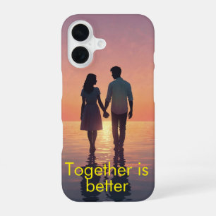 Coque iPhone 16 Couple romantique personnalisé Silhouette