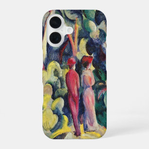 Coque iPhone 16 Couple sur le chemin forestier par August Macke