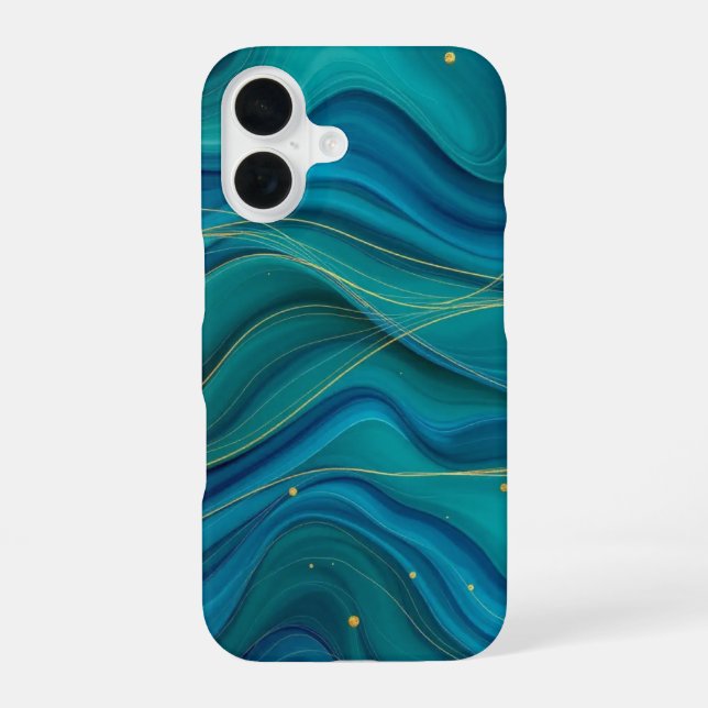 Coque iPhone 16 Courants dorés (Verso)