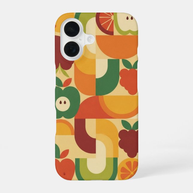 Coque iPhone 16 Courbe de Fruit Vintage (Verso)