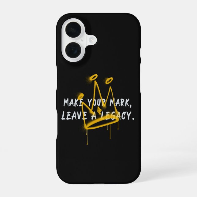 Coque iPhone 16 Couronne de graffiti « Faites votre marque » (Verso)