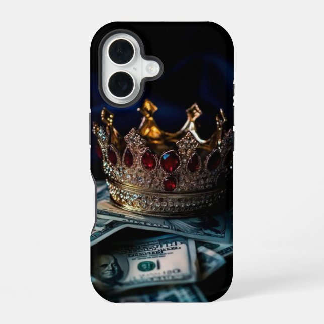 Coque iPhone 16 Couronnée de Richesse (Verso)