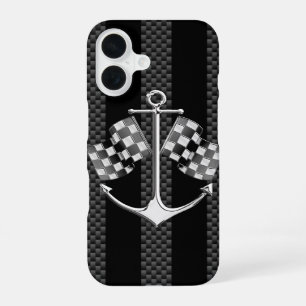 Coque iPhone 16 Course de Bateau Nautical en Style Carbone