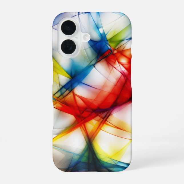 Coque iPhone 16 couverture de design abstrait de style Kandinsky (Verso)