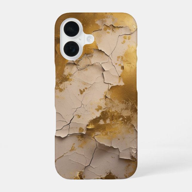 Coque iPhone 16 Cracké or (Verso)