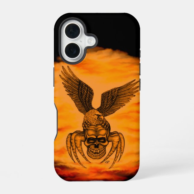 Coque iPhone 16 Crâne à aigle (Verso)