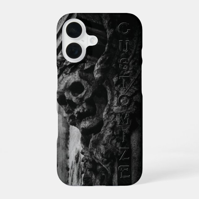 Coque iPhone 16 Crâne à ailes de pierre (Verso)