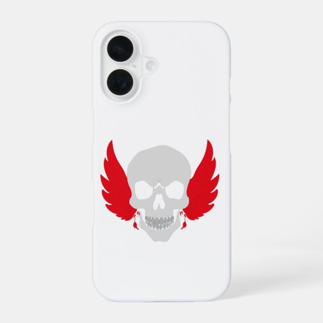 Coque iPhone 16 crâne incroyable avec des ailes (Verso)