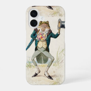 Coque iPhone 16 Crapaud élégant victorien vintage en tenue de mati