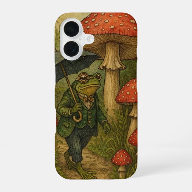 Coque iPhone 16 Crapaud et Champignon (Verso)