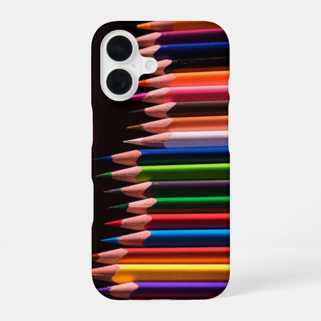 Coque iPhone 16 Crayons colorés (Verso)