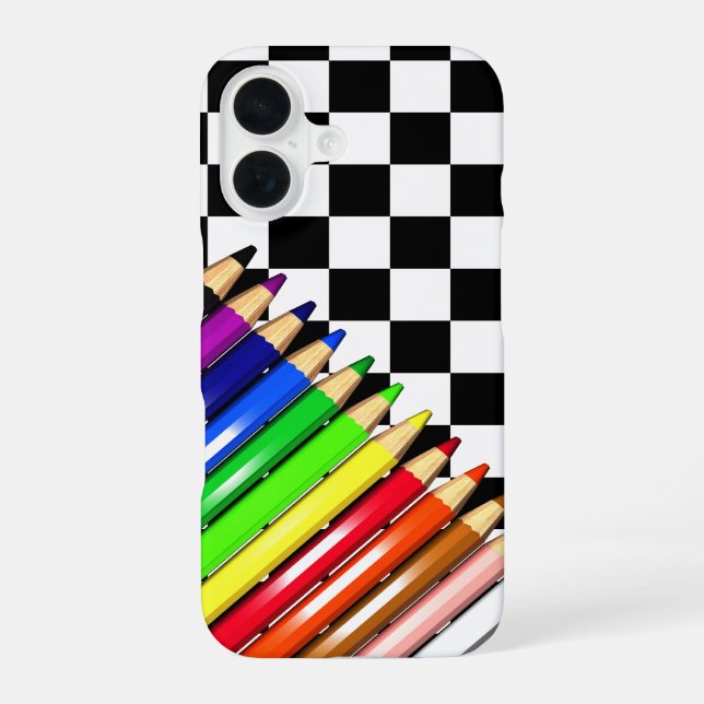 Coque iPhone 16 crayons de couleur en crayon (Verso)